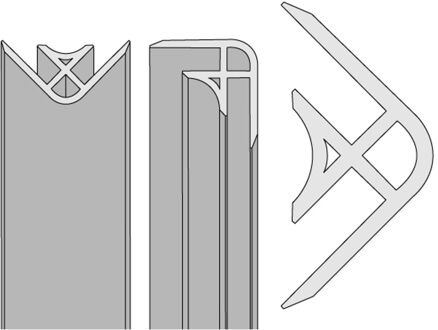 Hoekprofiel 210x0,3cm Chroom