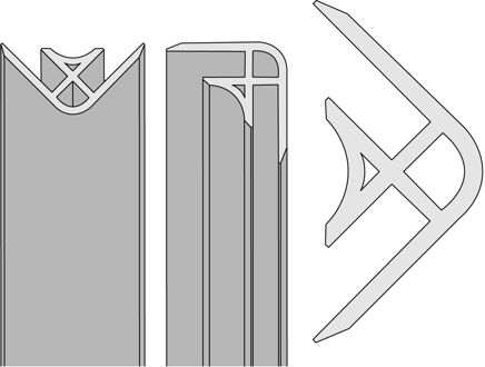 Hoekprofiel 210x0,3cm Mat Zwart