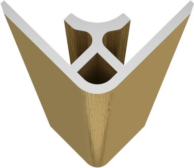 Hoekprofiel In Geborsteld Goud Aluminium Voor Wandpanelen - 15x15x2100 Mm