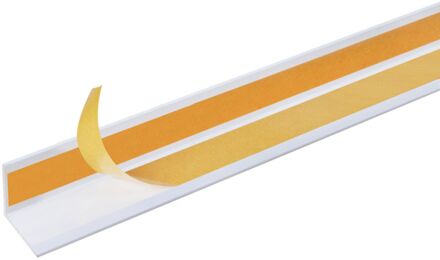Hoekprofiel - Pvc Wit - 15x15x1mm 2,6m - Zelfklevend