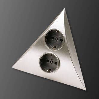 hoekstopcontact 2-voudig RVS-Look