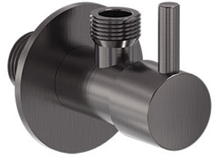 Hoekstopkraan MAY G1/2" x G3/8" Geborsteld Carbon Black PVD Gunmetal
