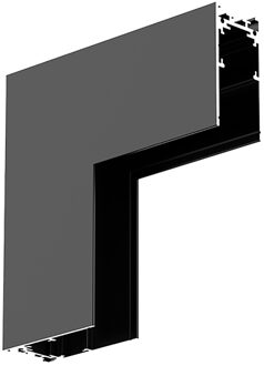 Hoekstuk voor 48V Magnetische Track Rails - Brinton Magni - Opbouw - Plafond naar Muur - Zwart
