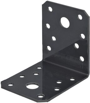 Hoekverbinder - Zwart Geplastificeerd Staal - 70x70x55mm