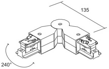 hoekverbinding LKM DALI, zwart, 3-fasen kunststof