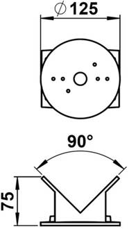Hoekwandhouder voor buitenwandlampen, rond, alu aluminium