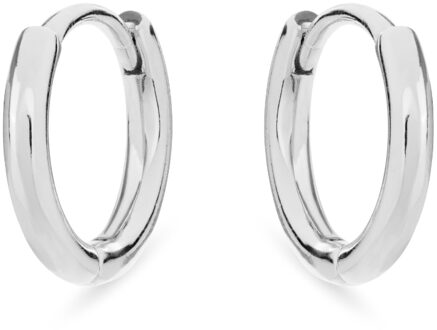 Hoepel oorbellen, 925 sterling zilveren edum met gerhodineerde afwerking