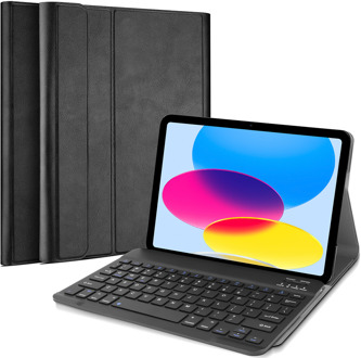 Hoes met Toetsenbord QWERTY - geschikt voor iPad 2022 (10th Gen) - Zwart