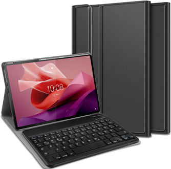 Hoes met Toetsenbord QWERTZ - geschikt voor Lenovo Tab P12 - Zwart