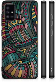 Hoesje Bumper Samsung Galaxy A51 Telefoon Hoesje met Zwarte rand Aztec