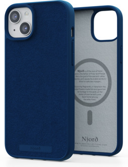 Hoesje geschikt voor iPhone 15 Plus - Suede Comfort+ - 2m valbescherming - Duurzaam materiaal - Blauw