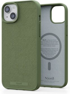 Hoesje geschikt voor iPhone 15 Plus - Suede Comfort+ - 2m valbescherming - Duurzaam materiaal - Olive