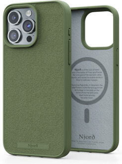 Hoesje geschikt voor iPhone 15 Pro Max - Suede Comfort+ - 2m valbescherming - Duurzaam materiaal - Olive