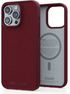 Hoesje geschikt voor iPhone 15 Pro Max - Suede Comfort+ - 2m valbescherming - Duurzaam materiaal - Rood