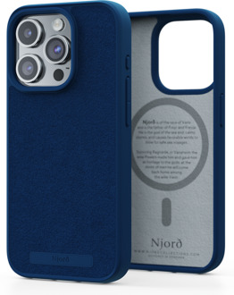 Hoesje geschikt voor iPhone 15 Pro - Suede Comfort+ - 2m valbescherming - Duurzaam materiaal - Blauw