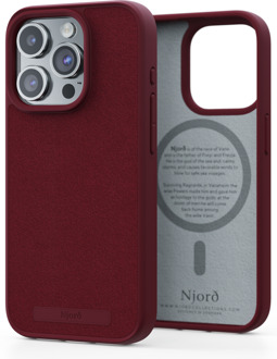 Hoesje geschikt voor iPhone 15 Pro - Suede Comfort+ - 2m valbescherming - Duurzaam materiaal - Rood