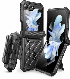 Hoesje geschikt voor Samsung Galaxy Z Flip5 - Unicorn Beetle Pro Rugged Case met Riem Clip - Zwart