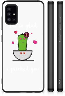 Hoesje maken Samsung Galaxy A51 Smartphone Hoesje met Zwarte rand Cactus Glad