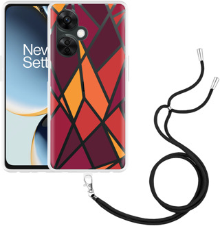 Hoesje met koord geschikt voor OnePlus Nord CE 3 Lite 5G Colorful Triangles