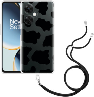 Hoesje met koord geschikt voor OnePlus Nord CE 3 Lite 5G Koeienvlekken