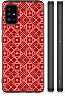 Hoesje met Tekst Samsung Galaxy A51 GSM Hoesje met Zwarte rand Batik Red