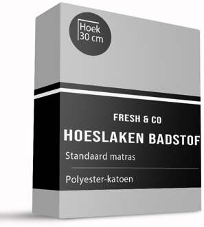 Hoeslaken - Badstof - 80x200cm - Lichtgrijs - Fresh And Co - Dekbed-Discounter.nl