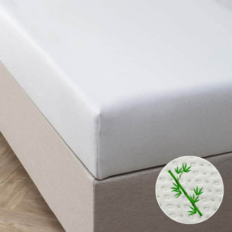 Hoeslaken - Bamboe Stretch - Wit - 80x200cm - Wit - Fresh And Co - Dekbed-Discounter.nl - 80/90 x 200/210 cm