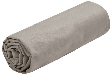 Hoeslaken Eden - 1-persoons - 90 x 190 cm - taupe - hotelkwaliteit - katoen - 30 cm matrasdikte