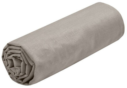 Hoeslaken Eden - 2-persoons - 160 x 200 cm - taupe - hotelkwaliteit - katoen - 30 cm matrasdikte