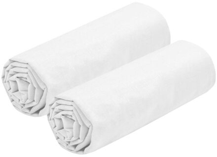 Hoeslaken Eden - 2x - 1-persoons - 90 x 190 cm - wit - hotelkwaliteit - katoen - 30 cm matrasdikte