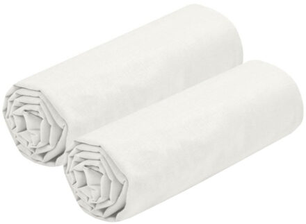 Hoeslaken Eden - 2x - 2-persoons - 160 x 200 cm - ivoorwit - hotelkwaliteit - katoen - 30 cm dikte