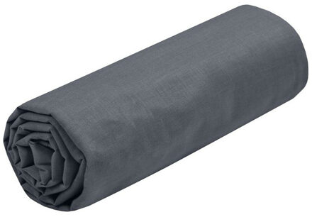 Hoeslaken Eden - twijfelaar - 140 x 190/200 cm - donkergrijs - hotelkwaliteit - katoen - 30 cm dikte