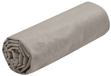 Hoeslaken Eden - twijfelaar - 140 x 190/200 cm - taupe - hotelkwaliteit - katoen - 30 cm matrasdikte