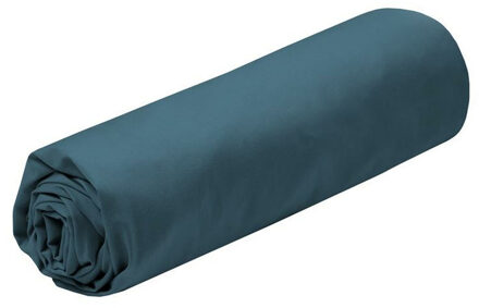 Hoeslaken Elysee - 2-persoons - 160 x 200 cm - donkerblauw - premium kwaliteit - percal katoen