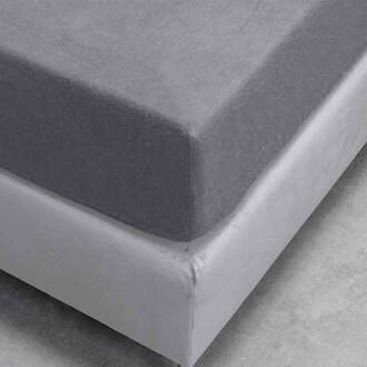 Hoeslaken Flanel - Antraciet - 180x210cm - Antraciet - Fresh And Co - Dekbed-Discounter.nl - 180 x 210/220 cm