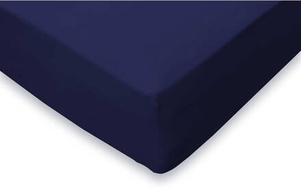 Hoeslaken Jersey Katoen Stretch 35cm Hoge Hoek - Donker Blauw 90x210/220 - 100x200cm