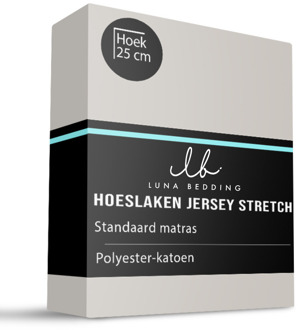 Hoeslaken - Jersey Stretch - 190x200cm - Crème - Luna Bedding - Dekbed-Discounter.nl - 190/200 x 200 cm