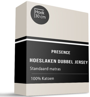 Hoeslaken - Katoen Dubbel Jersey - Creme - 140x200cm - Creme - Presence - Dekbed-Discounter.nl - 140 x 200/210 cm