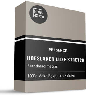 Hoeslaken - Mako Jersey Katoen - 200x200cm - Taupe - Presence - Dekbed-Discounter.nl
