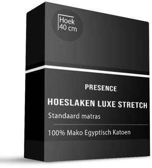 Hoeslaken - Mako Jersey Katoen - Antraciet - 100x200cm - Antraciet - Presence - Dekbed-Discounter.nl