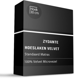 Hoeslaken Velvet - Zwart - 90x200cm - Zwart - Zydante - Dekbed-Discounter.nl - 90 x 200 cm