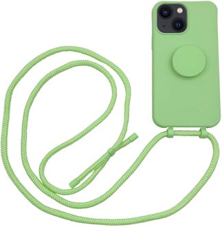 Høyde - iPhone 13 - Telefoonhoes met koord + Socket houder - Lime Groen