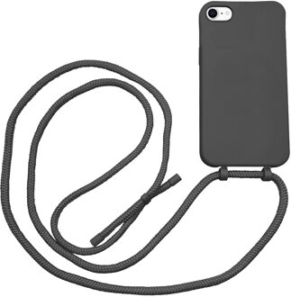 Høyde - iPhone SE (2022 / 2020) / 8 / 7 / 6(s) - Telefoonhoes met koord - Zwart