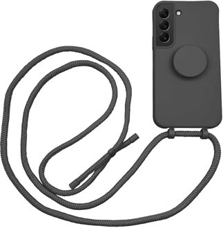 Høyde - Samsung Galaxy S22 Plus - Telefoonhoes met koord + Socket houder - Zwart