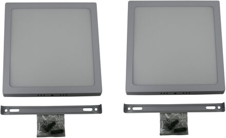 Hofftech Plafonni?re - 2x - LED - vierkant - 22 cm - 18W - wit - plafondlamp