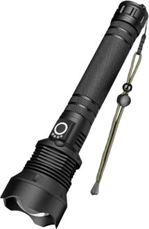 Hofftech Survival zaklamp - zwart - aluminium - oplaadbaar