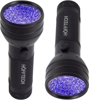Hofftech UV Zaklamp - 2x - 51 leds - aluminium - blacklight / vals geld / urine