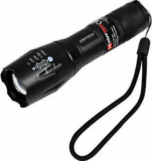 Hofftech Zaklamp tactical - zwart - compact - 14 cm