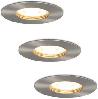 Hofronic 3x Bari - LED Inbouwspots Badkamer IP65 Zilver