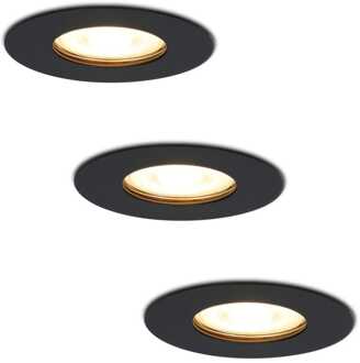 Hofronic 3x Bari - LED Inbouwspots Badkamer IP65 Zwart